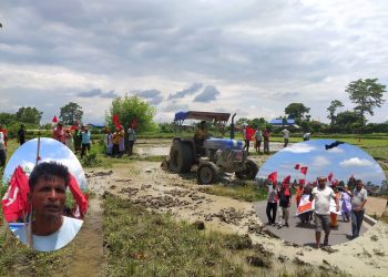 १६ कठ्ठा जग्गा फिर्ताका लागि किसान संगठनको कब्जा र धान खेती सुरु