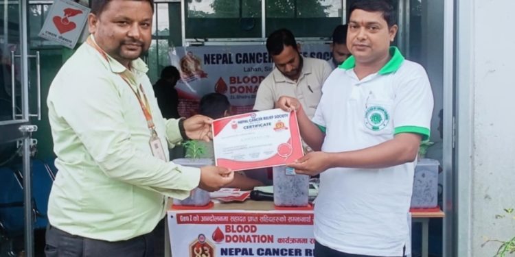 जेनजी आन्दोलनमा घाइतेहरुको सहयोगको लागी लहान क्यान्सर केयर द्वारा रक्तदान