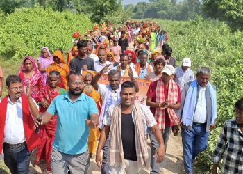 कलश शोभा यात्राले गाउँभर उत्सवमय वातावरण, सयौं भक्तजनको सहभागिता