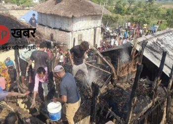 सिरहामा भीषण आगलागी : लक्ष्मीपुर पतारी–२ पोखरभिण्डामा दुई घर जलेर पूर्ण नष्ट