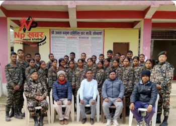 सोनवर्षामा एन.सि.सि. क्याडेटसँग निरीक्षण तथा अन्तरक्रिया