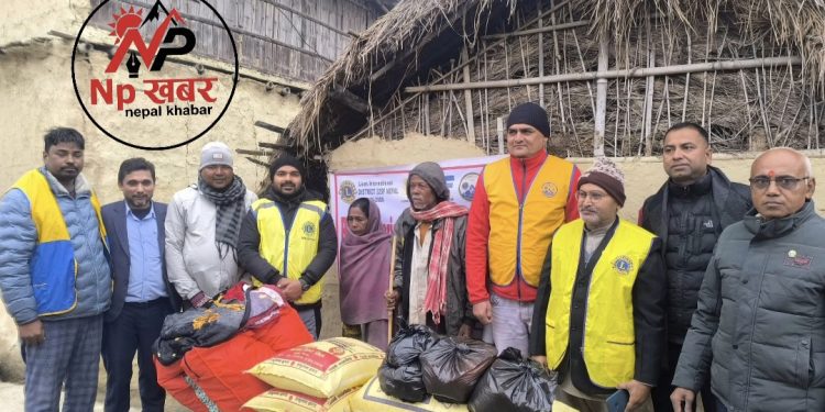 लायन्स क्लब अफ लहान सिटीद्वारा दुई पीडित परिवारलाई राहत
