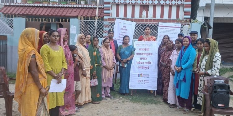 महिलालाई प्रमुख स्थानमा उम्मेदवारी दिन माग गर्दै सिरहामा ‘अनुपम अभियान’